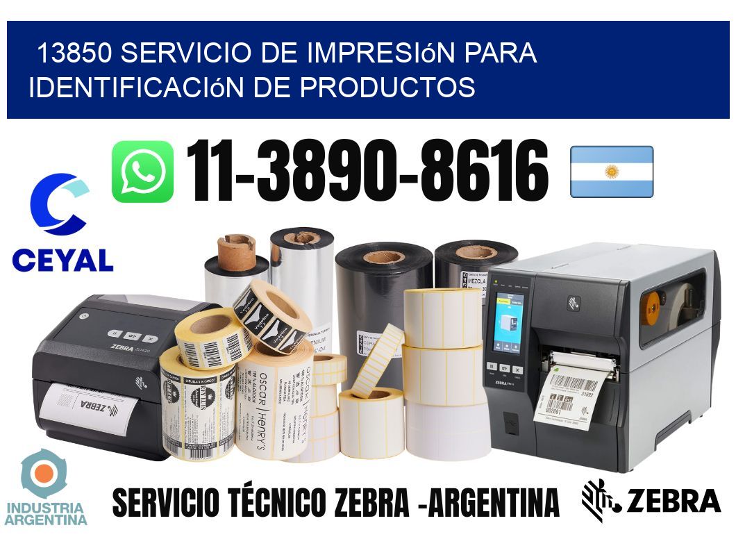 13850 Servicio de impresión para identificación de productos