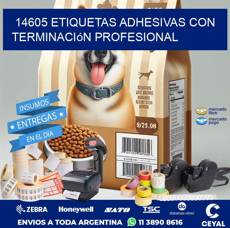 14605 Etiquetas adhesivas con terminación profesional