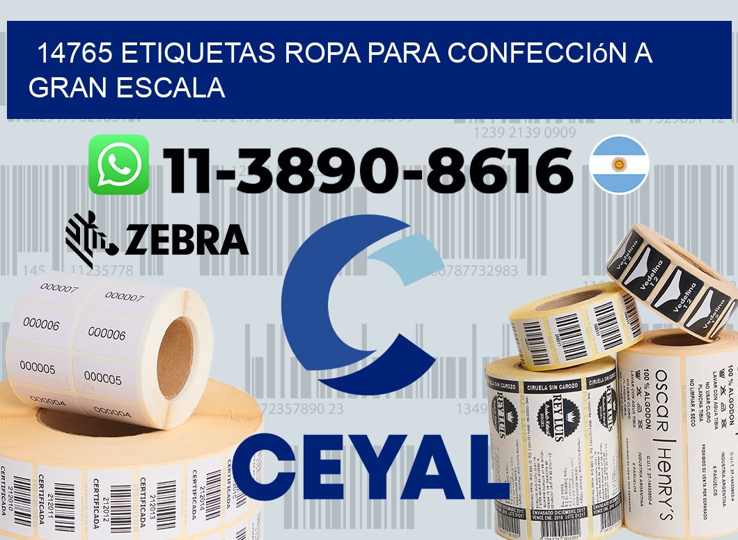 14765 Etiquetas ropa para confección a gran escala