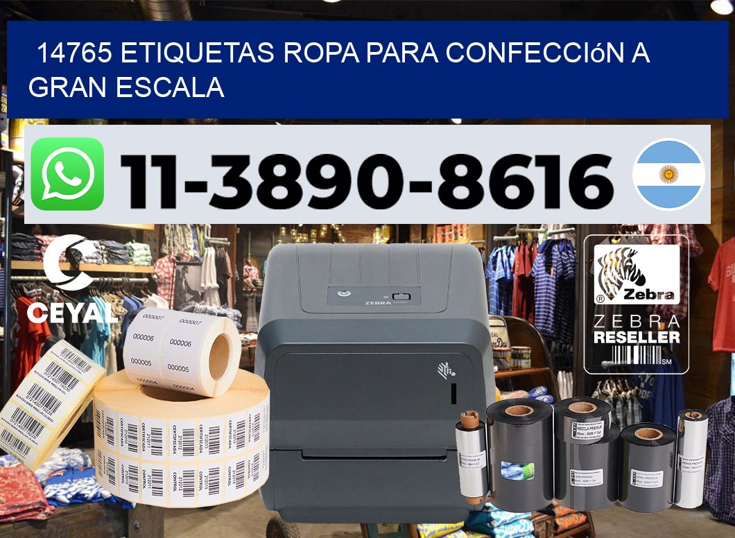 14765 Etiquetas ropa para confección a gran escala