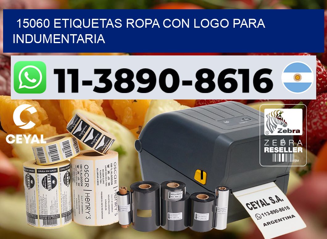 15060 Etiquetas ropa con logo para indumentaria