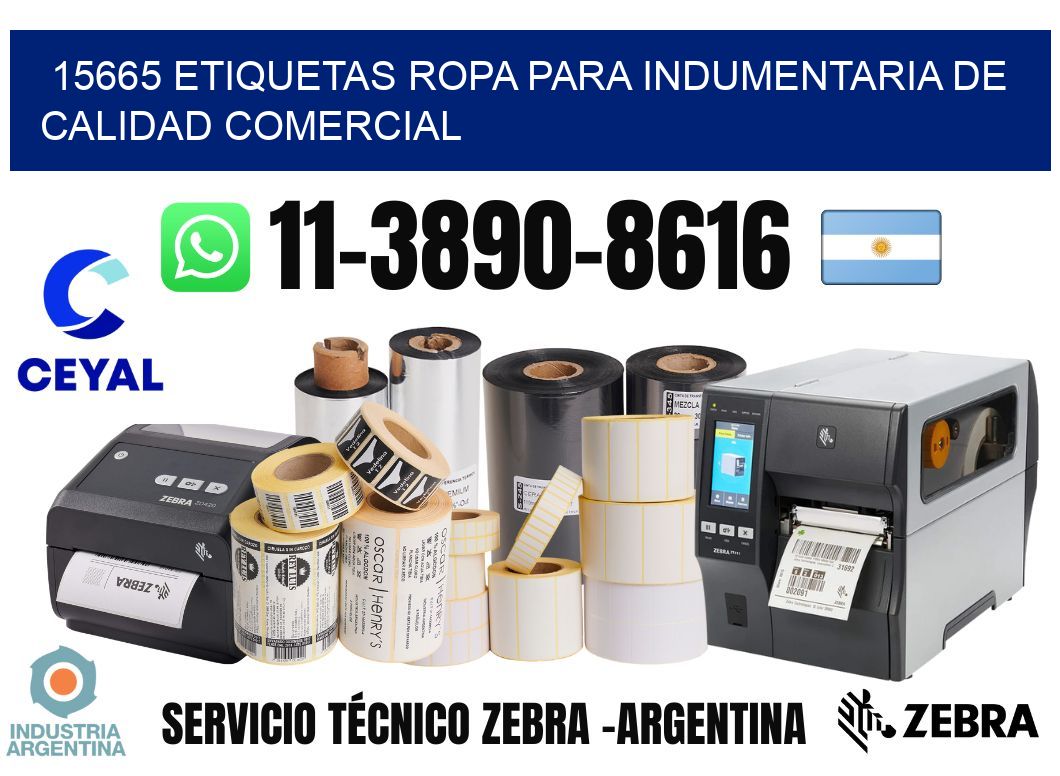 15665 Etiquetas ropa para indumentaria de calidad comercial
