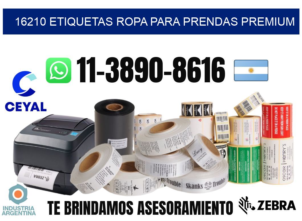 16210 Etiquetas ropa para prendas premium