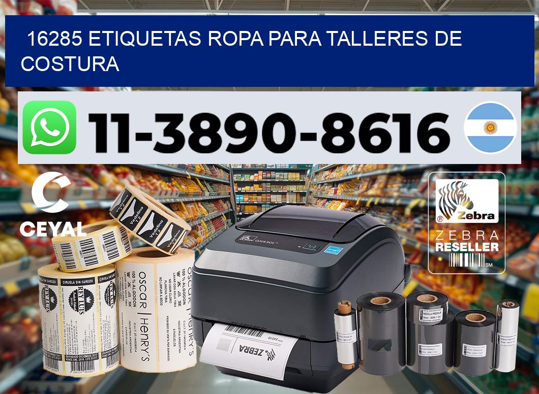 16285 Etiquetas ropa para talleres de costura