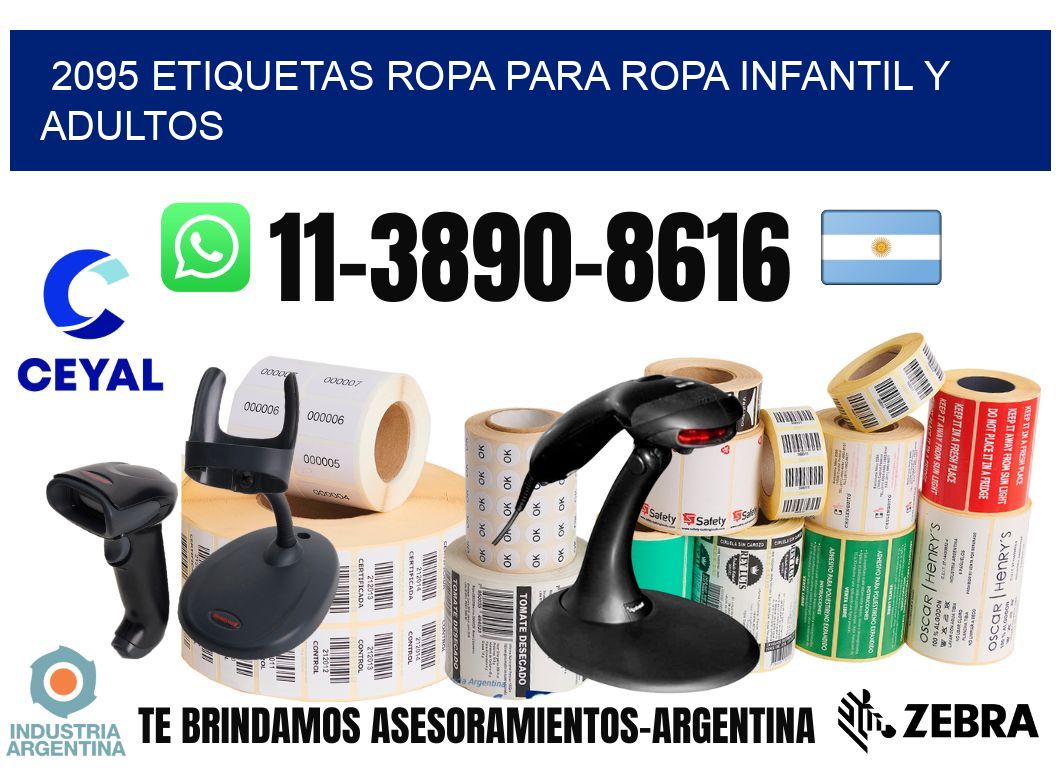 2095 Etiquetas ropa para ropa infantil y adultos