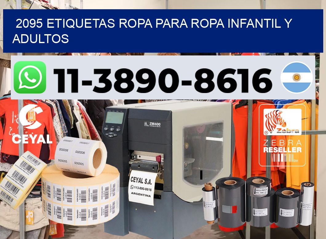 2095 Etiquetas ropa para ropa infantil y adultos
