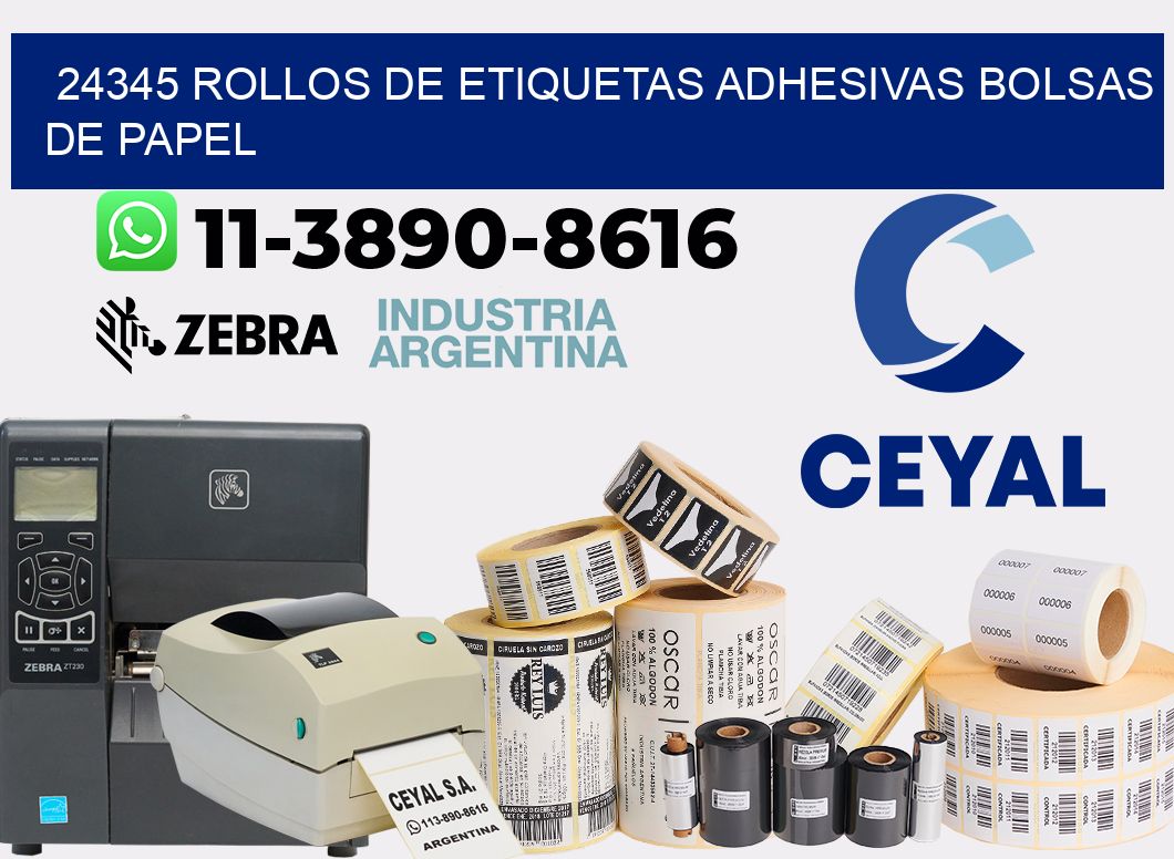 24345 rollos de etiquetas adhesivas bolsas de papel
