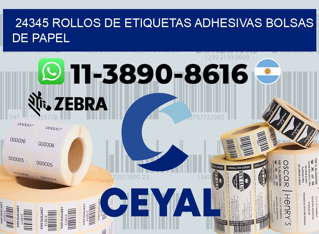 24345 rollos de etiquetas adhesivas bolsas de papel