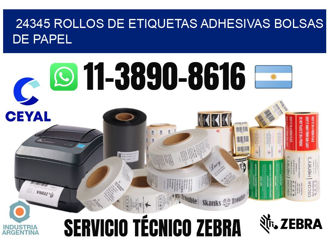 24345 rollos de etiquetas adhesivas bolsas de papel