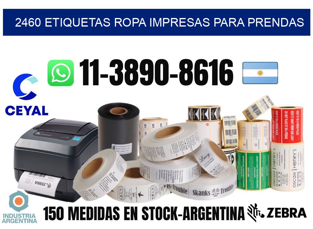 2460 Etiquetas ropa impresas para prendas