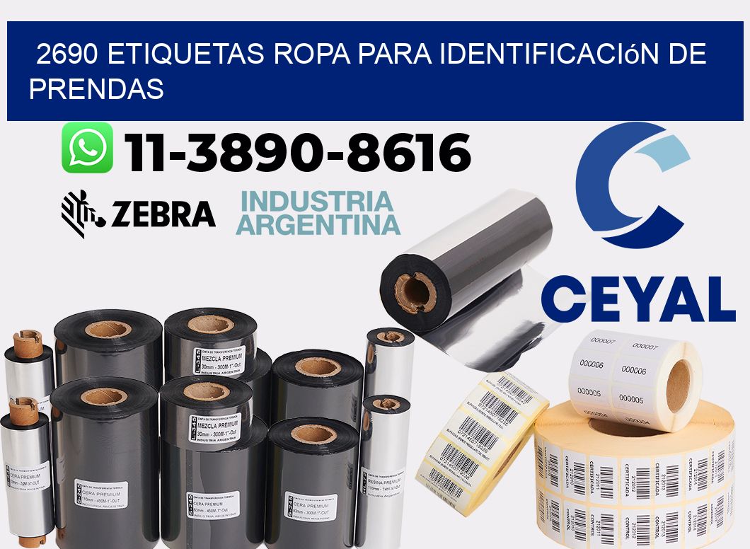 2690 Etiquetas ropa para identificación de prendas