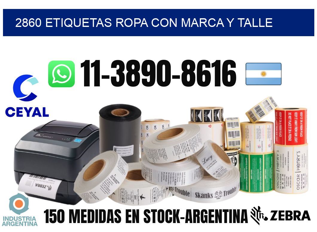 2860 Etiquetas ropa con marca y talle