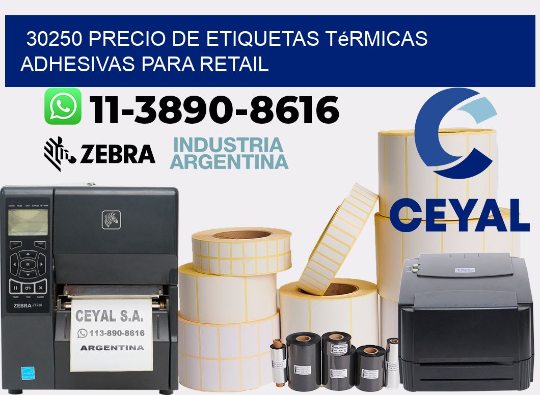 30250 precio de etiquetas térmicas adhesivas para retail