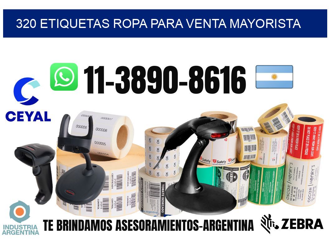320 Etiquetas ropa para venta mayorista