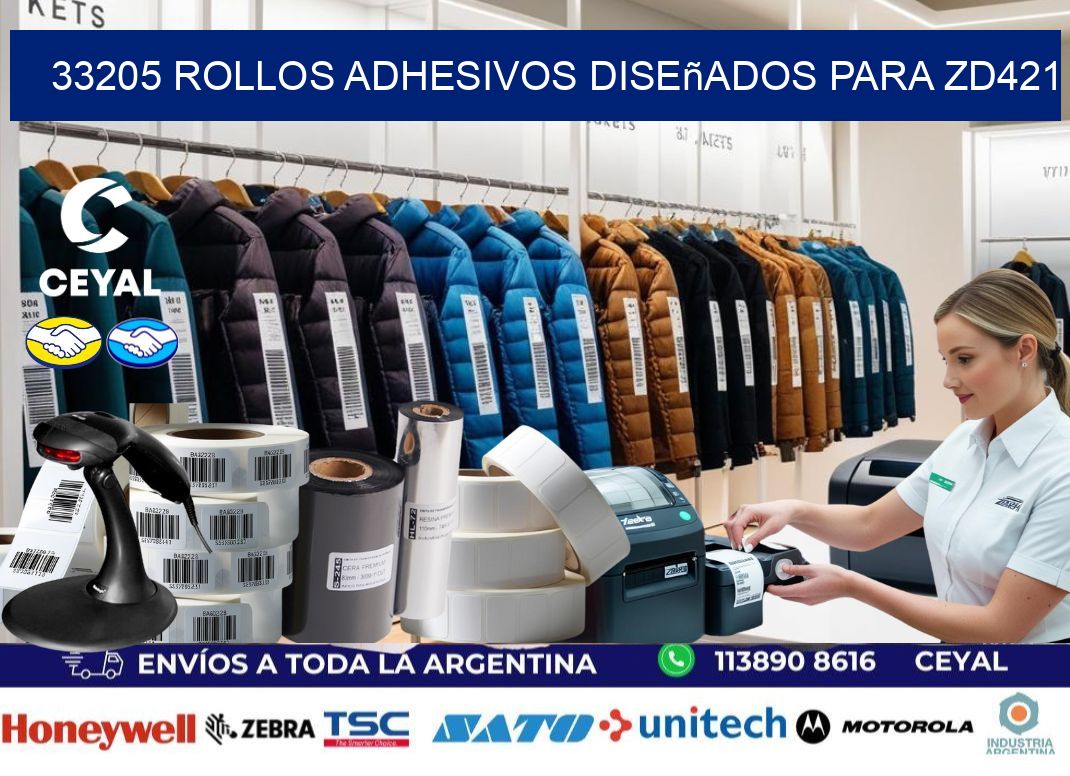 33205 rollos adhesivos diseñados para zd421