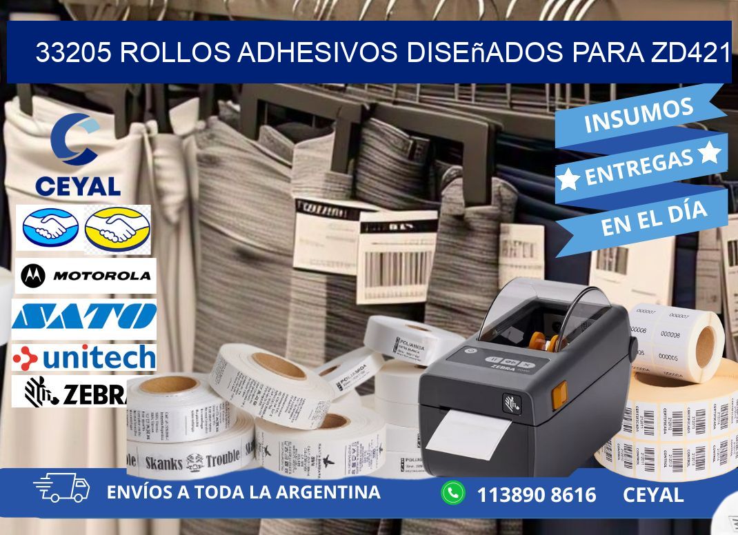 33205 rollos adhesivos diseñados para zd421