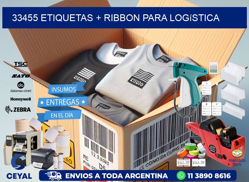 33455 etiquetas + ribbon para logística
