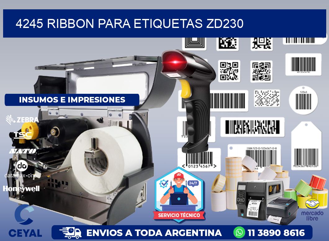 4245 ribbon para etiquetas zd230