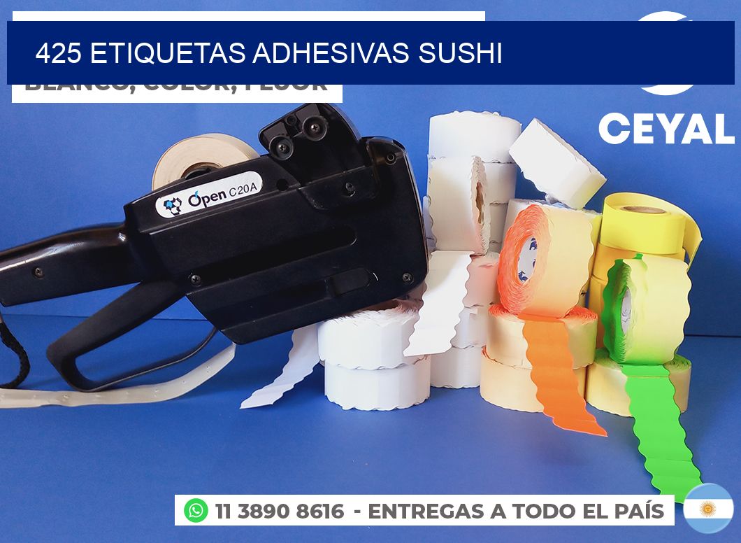 425 etiquetas adhesivas sushi