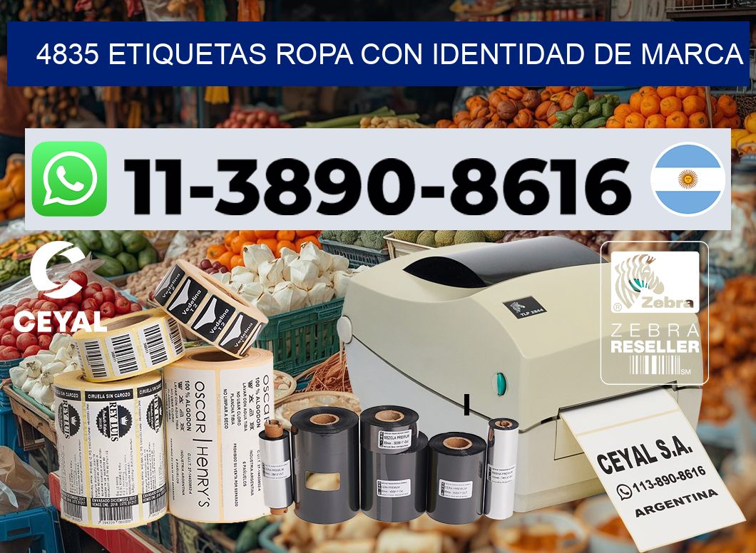 4835 Etiquetas ropa con identidad de marca