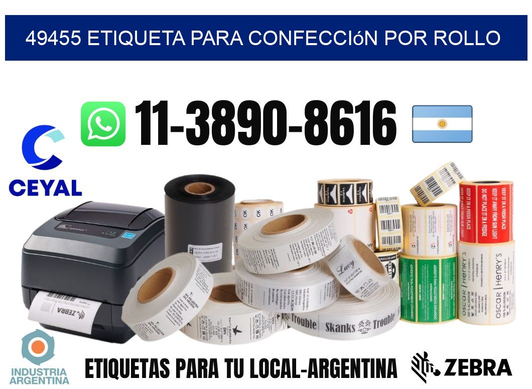 49455 etiqueta para confección por rollo