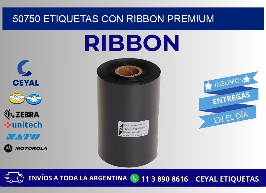 50750 etiquetas con ribbon premium