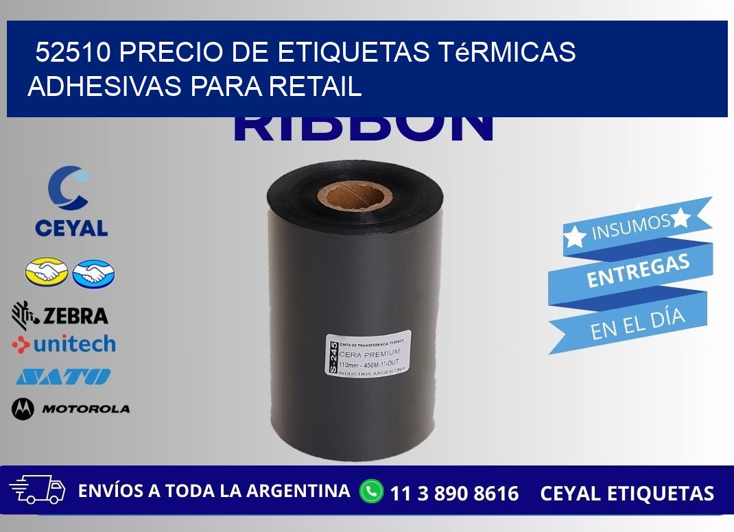 52510 precio de etiquetas térmicas adhesivas para retail