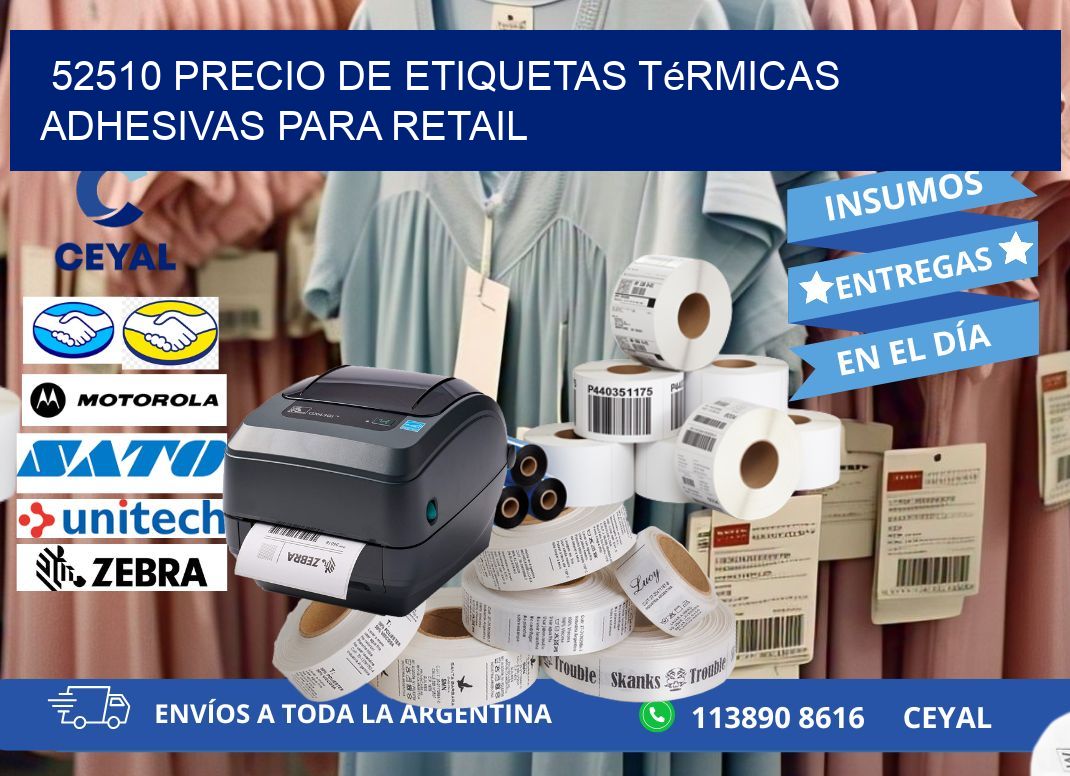 52510 precio de etiquetas térmicas adhesivas para retail