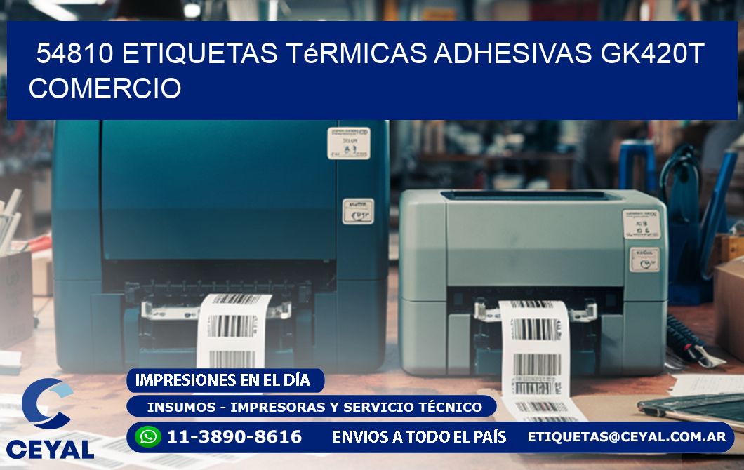 54810 etiquetas térmicas adhesivas gk420t comercio