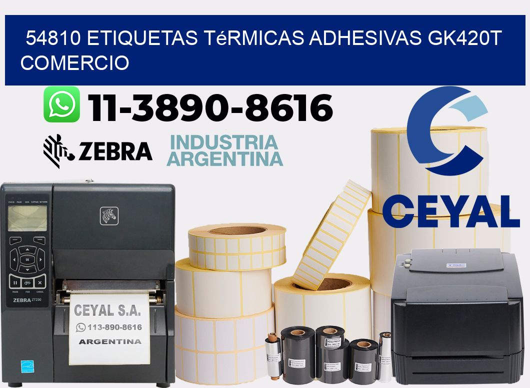 54810 etiquetas térmicas adhesivas gk420t comercio