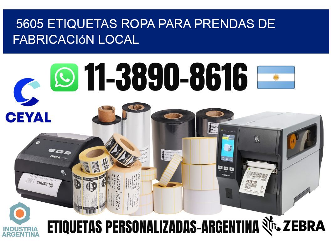 5605 Etiquetas ropa para prendas de fabricación local