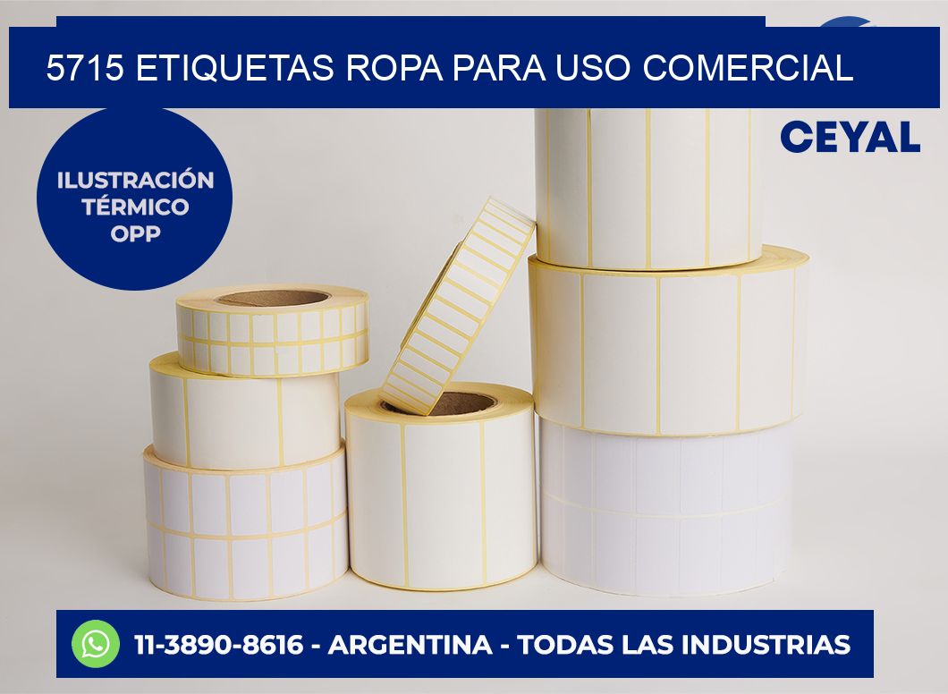 5715 Etiquetas ropa para uso comercial