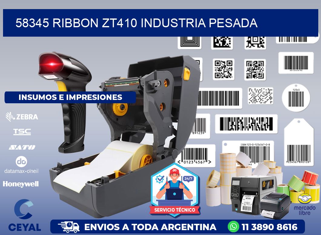 58345 ribbon zt410 industria pesada