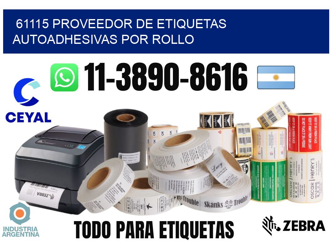 61115 proveedor de etiquetas  autoadhesivas por rollo