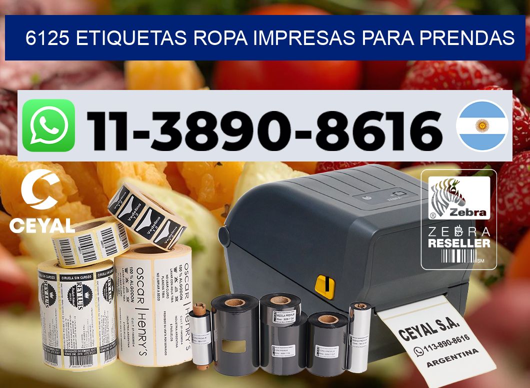 6125 Etiquetas ropa impresas para prendas