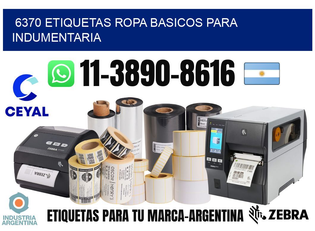6370 Etiquetas ropa basicos para indumentaria