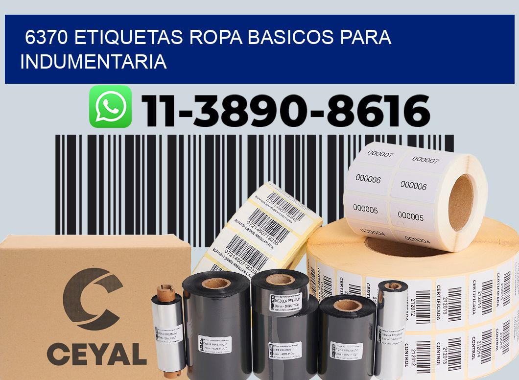 6370 Etiquetas ropa basicos para indumentaria