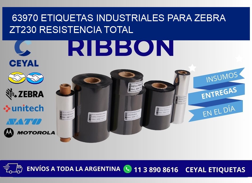 63970 etiquetas industriales para zebra zt230 resistencia total