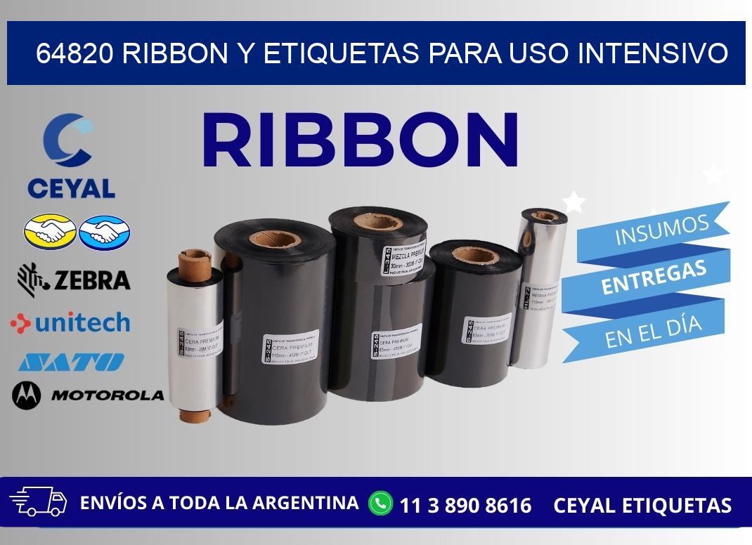 64820 ribbon y etiquetas para uso intensivo