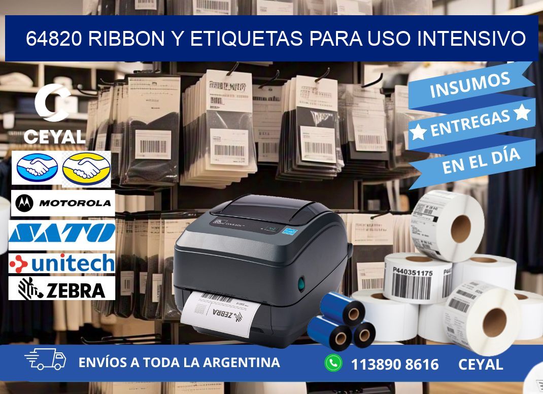 64820 ribbon y etiquetas para uso intensivo