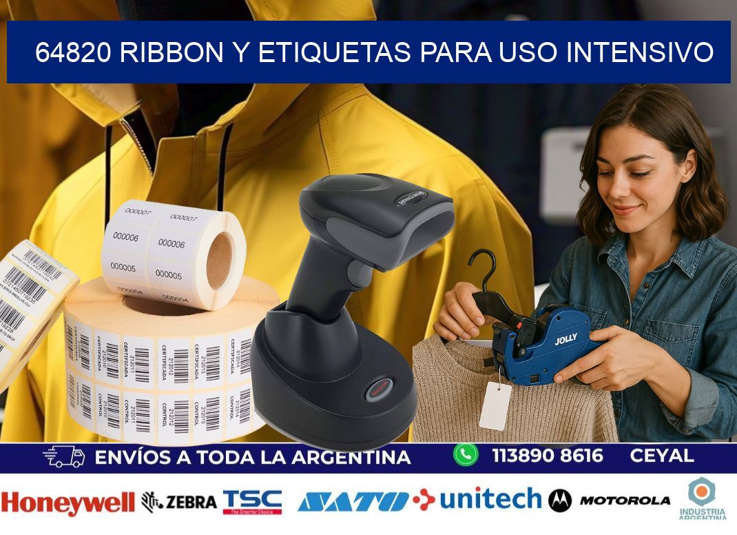 64820 ribbon y etiquetas para uso intensivo