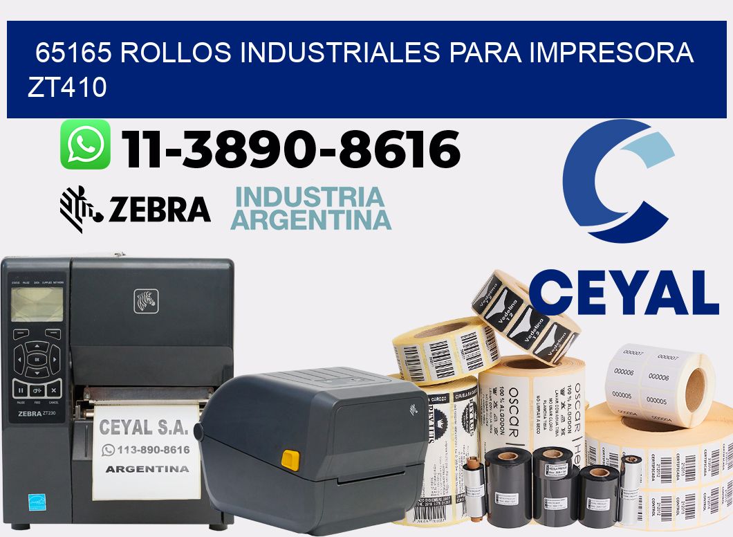 65165 rollos industriales para impresora zt410