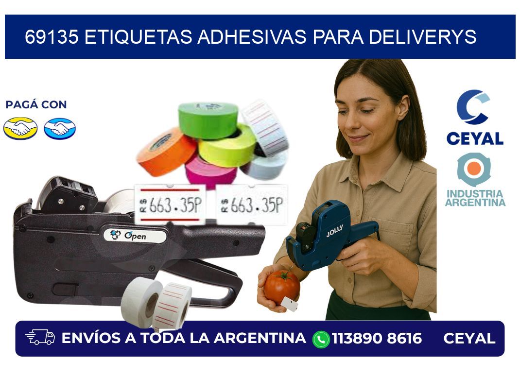 69135 etiquetas adhesivas para deliverys