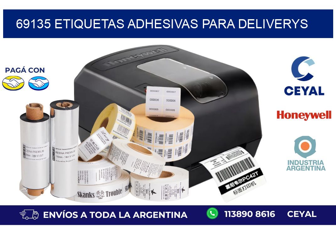 69135 etiquetas adhesivas para deliverys