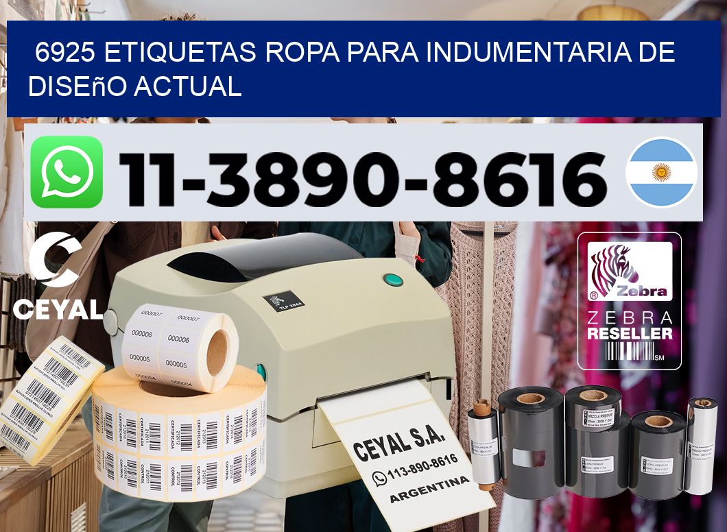 6925 Etiquetas ropa para indumentaria de diseño actual