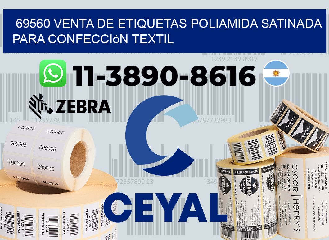 69560 venta de etiquetas poliamida satinada para confección textil