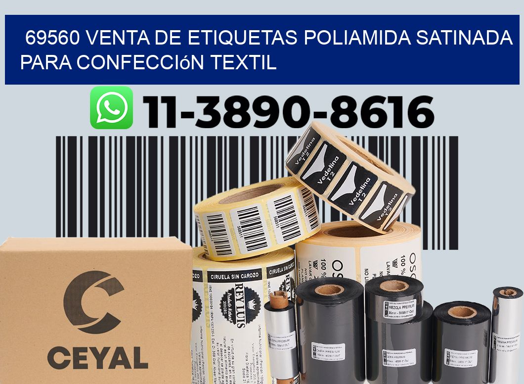 69560 venta de etiquetas poliamida satinada para confección textil