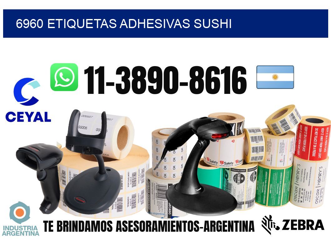 6960 etiquetas adhesivas sushi