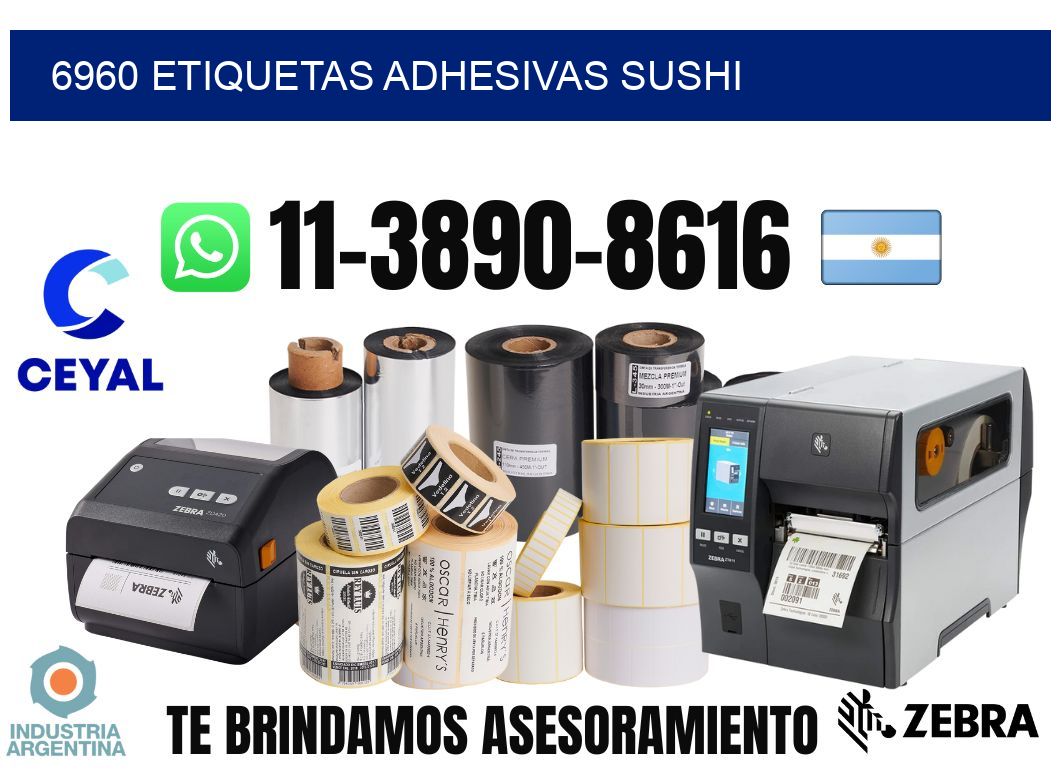 6960 etiquetas adhesivas sushi