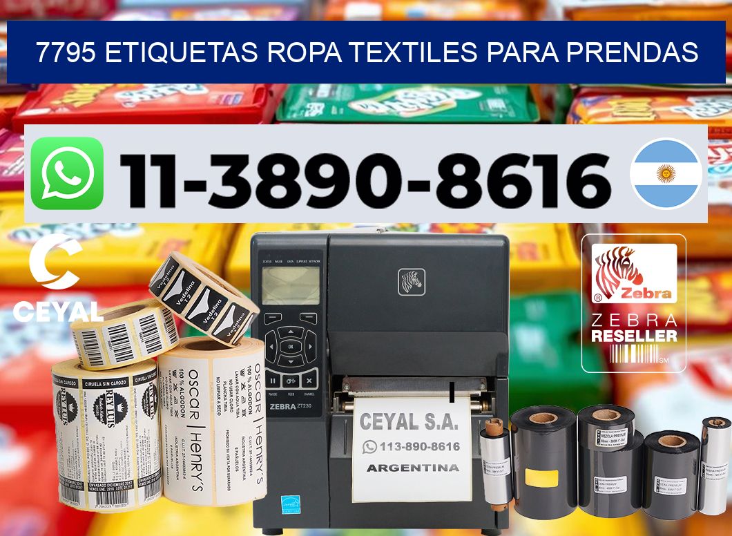 7795 Etiquetas ropa textiles para prendas